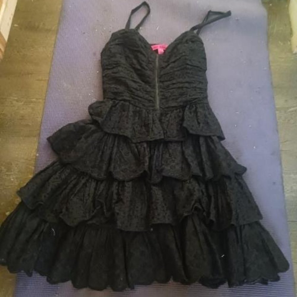 Betsey Johnson black ruffle dress